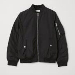 H&M Black Biker Nylon Flight Jacket Toddler 3/4 Years